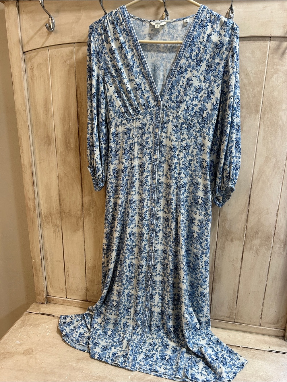 Max Studio London- Floral V- Neck Maxi Dress- Romantic/Cottage/Prarie